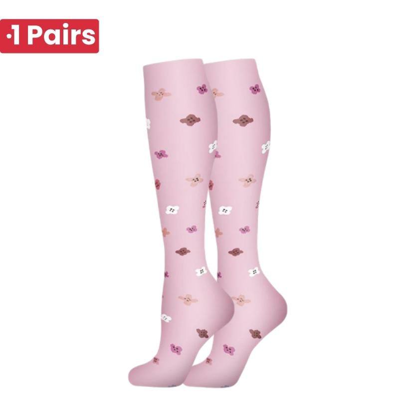 1Pairs 58 StylesNew Flower Animals Compression Socks for Leggings Breathable Running Pressure Soccer Adult Socks Pressure Socks