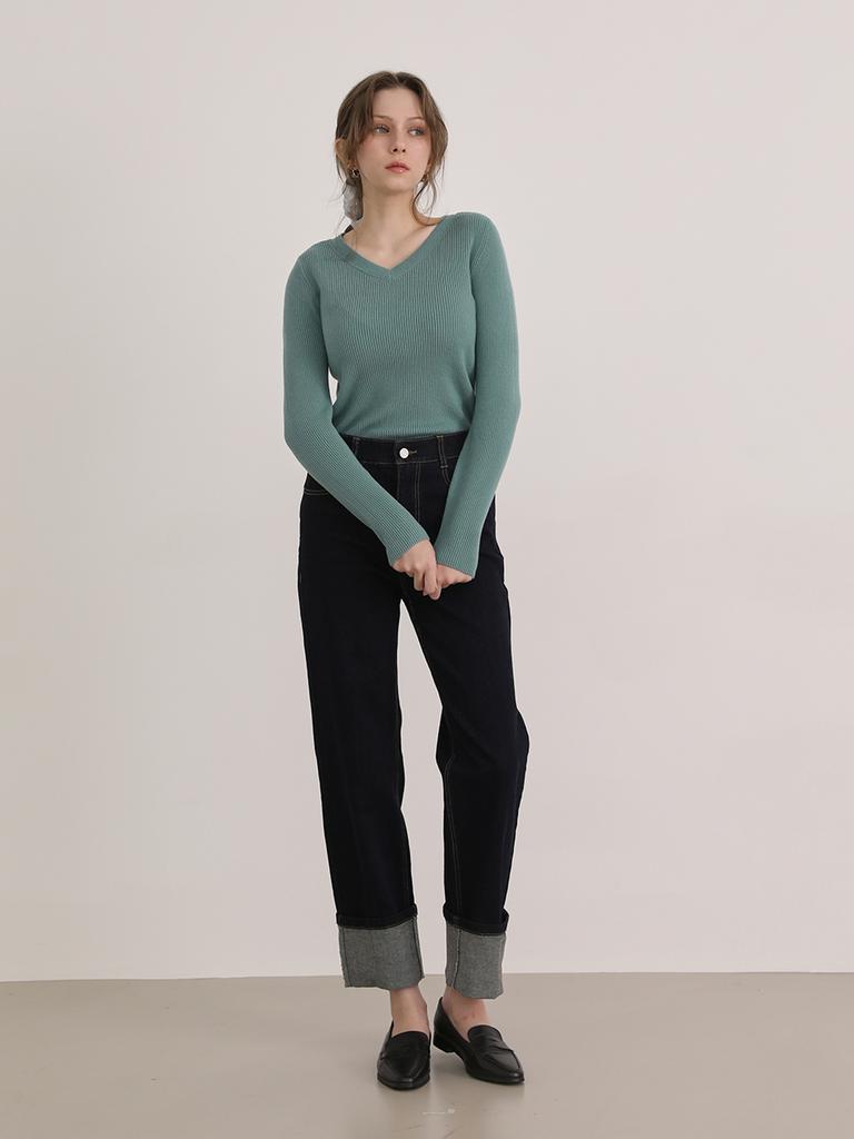 MERCIANNES Neck Ribbed Knitwear_Maalkn2