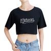 Summer Fashion Women's Sexy Icrimax Letter Print Short Sleeve Crop Top Funny Tee Shirts Hipster O-neck Cool Tops