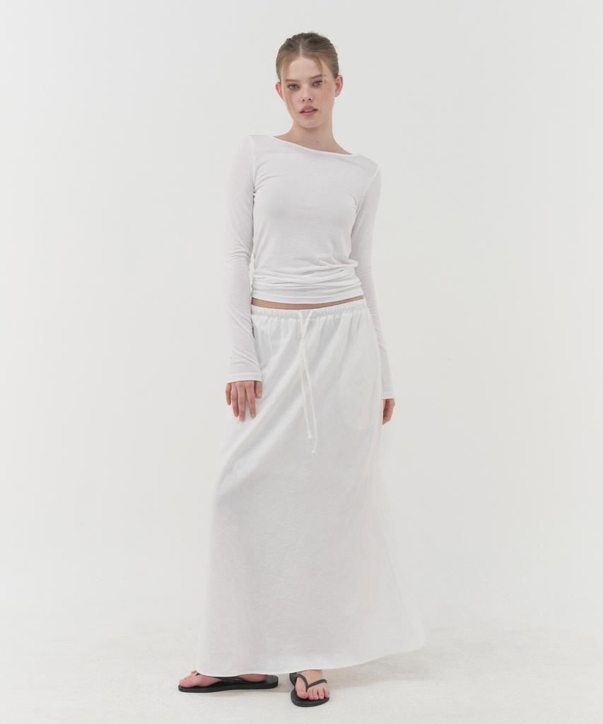 Leijiji Summer Linen Maxi Skirt (3 Colors)