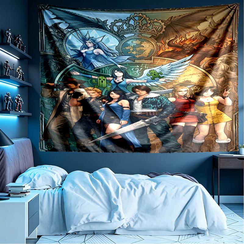 Final Fantasy Print Tapestry, Lightweight Wall Hanging, for Bedroom, Dorm, Living Room, Home Art Decor, Birthday Christmas Gift for Friends