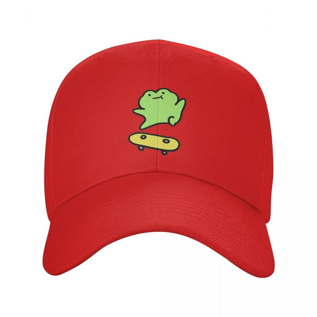 Unisex Baseball Hats Cartoon Cute Frog Playing Skateboard Outdoor Streetwear Hats Sports Baseball Caps Hip Hop Cap Casquette