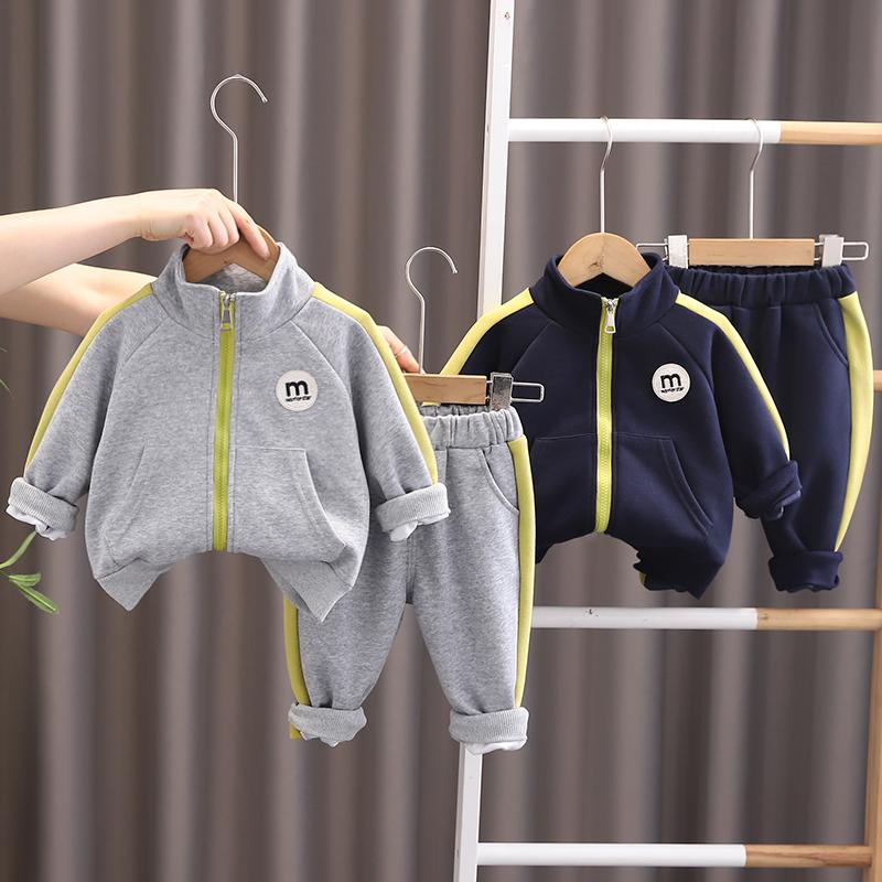 0-5-year-old Boys' Long Sleeved 2-piece Set, Autumn Children's Casual Sportswear Set, High-quality Clothes for Male Babies