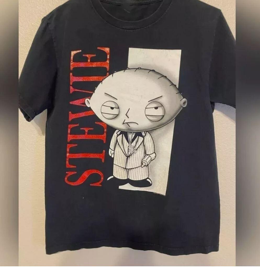 Stewie Family Guy Classic Black T-Shirt Cotton Unisex S-5XL L
