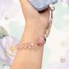 Bling Beaded Phone Bracelet Pink Strawberry Phone Lanyard Mobile Phone Chain  Taking Photo
