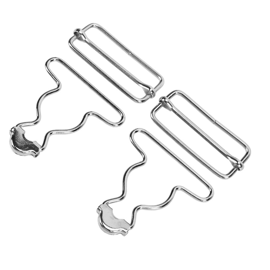 6pcs Suspender Buckles Dungaree Overall Buckles Matal Replacement Workwear Repair Accessory Silver 3.8cm
