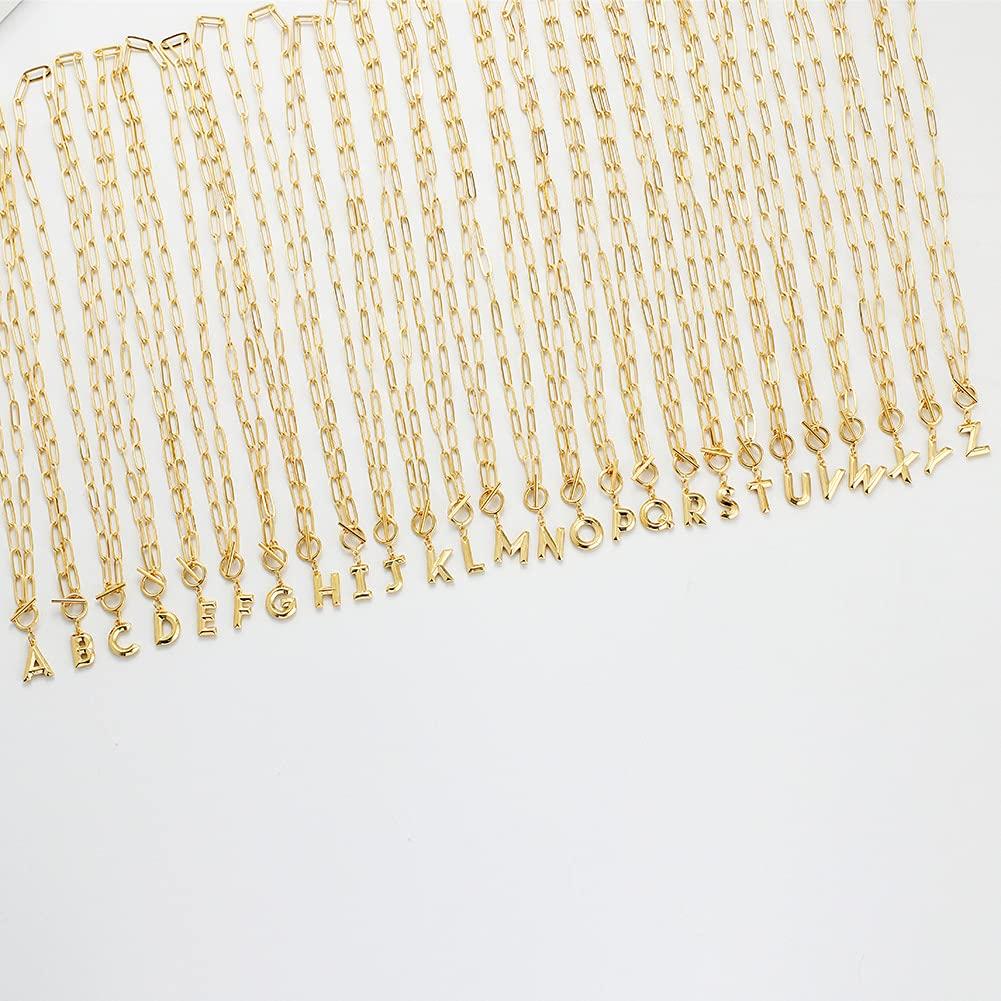 Necklace for Alphabet Necklace for Motif OT Hip Gift [Rockyu] Men, Gold, Women, Simple, A-Z Pendant, Chain, 50cm, Copper, Cool, Hop, Anniversary,