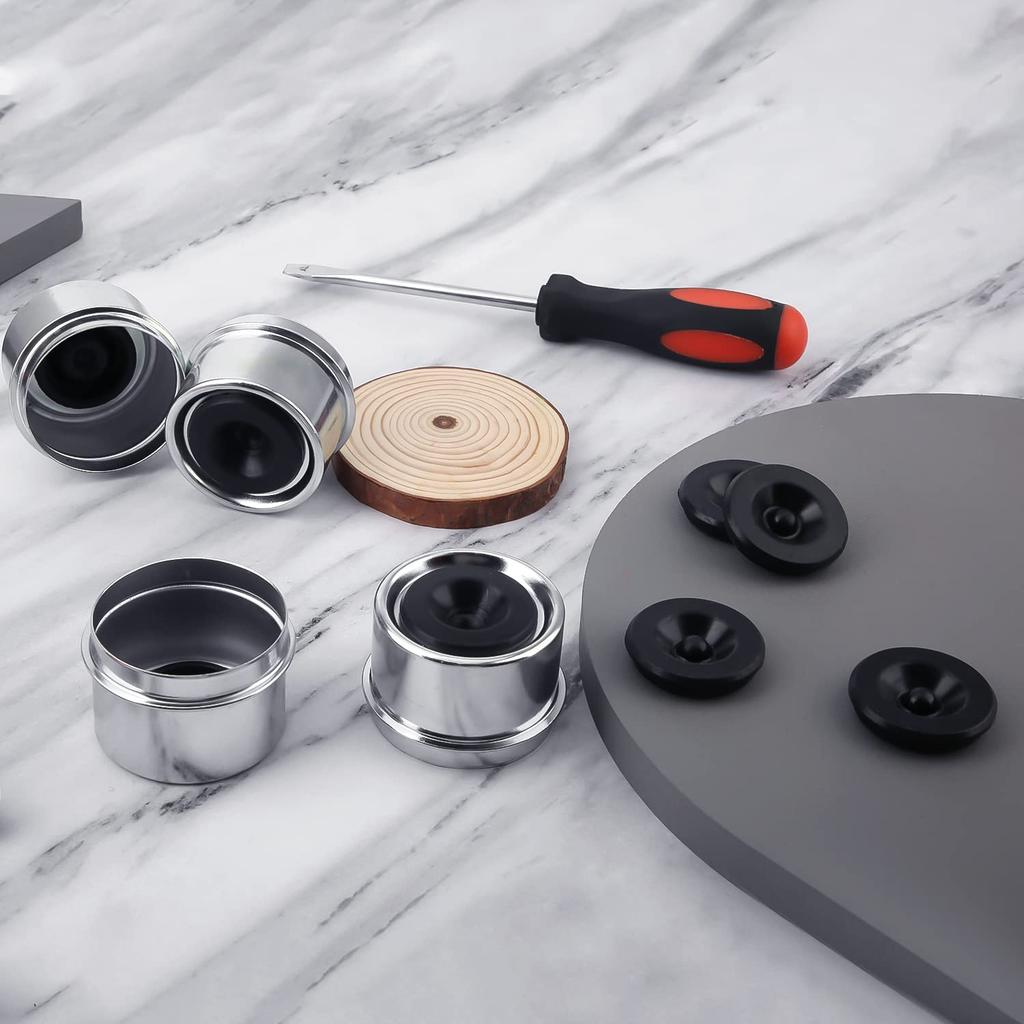 TOYMIS Set of 4 Trailer Hub Caps and Bearing Grease