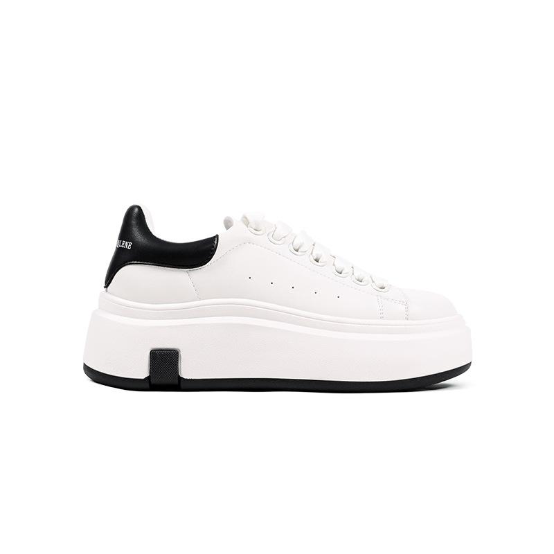 

2024 autumn new 5CM thick-soled little white shoes women s casual flat-soled muffin versatile sports board shoes European products are popular 35 чёрный