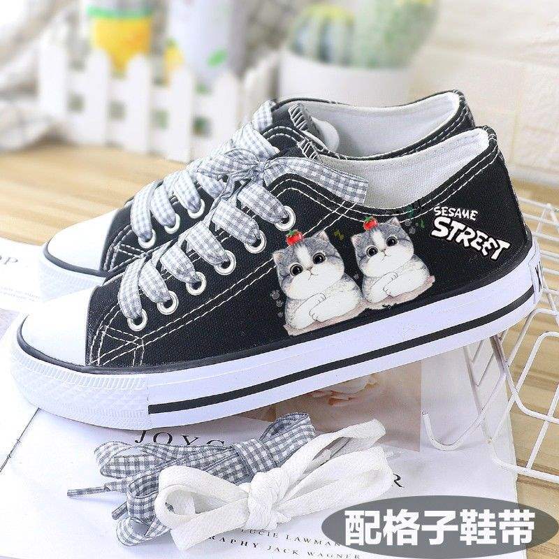 Nízké plátěné boty, jarní a podzimní ploché boty, skate boty