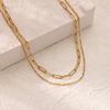 Multi-layer Stacked Chain Stainless Steel Gold-plated Double-layer Necklace Women's Fashion Niche Color-preserving Thin Chain O-chain New