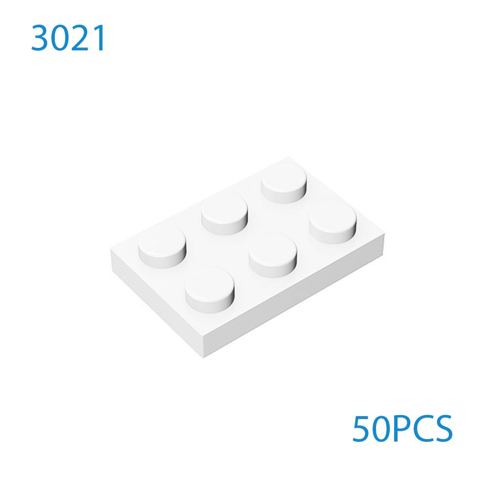 50pcs DIY MOC Building Blocks Thin Figures Bricks 2x3 Dots 12Color Educational Compatible 3021 Toys for Children Christmas gift