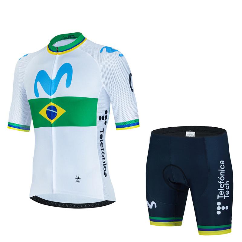 Movistar 2026 Letní prodyšný cyklistický obleček Set Oblečení MTB Kolo Brazílie Uniforma Dres Oblečení na cyklistiku Pánské cyklistické sportovní oblečení Oblek Muž