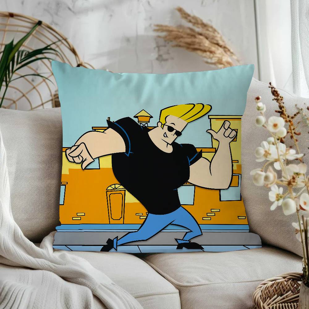 Tecknad J-Johnny Bravo Kuddfodral Örngott Möbelklädsel Soffa Prydnadskudde Heminredning Örngott