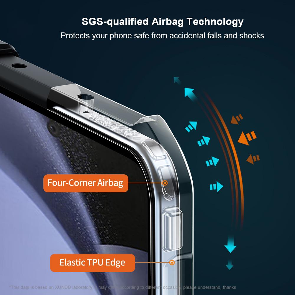 XUNDD For Samsung Galaxy Z Fold6 5G Case TPU+Acrylic Precise Cutouts Phone Cover with Screen Film/Protective Bar
