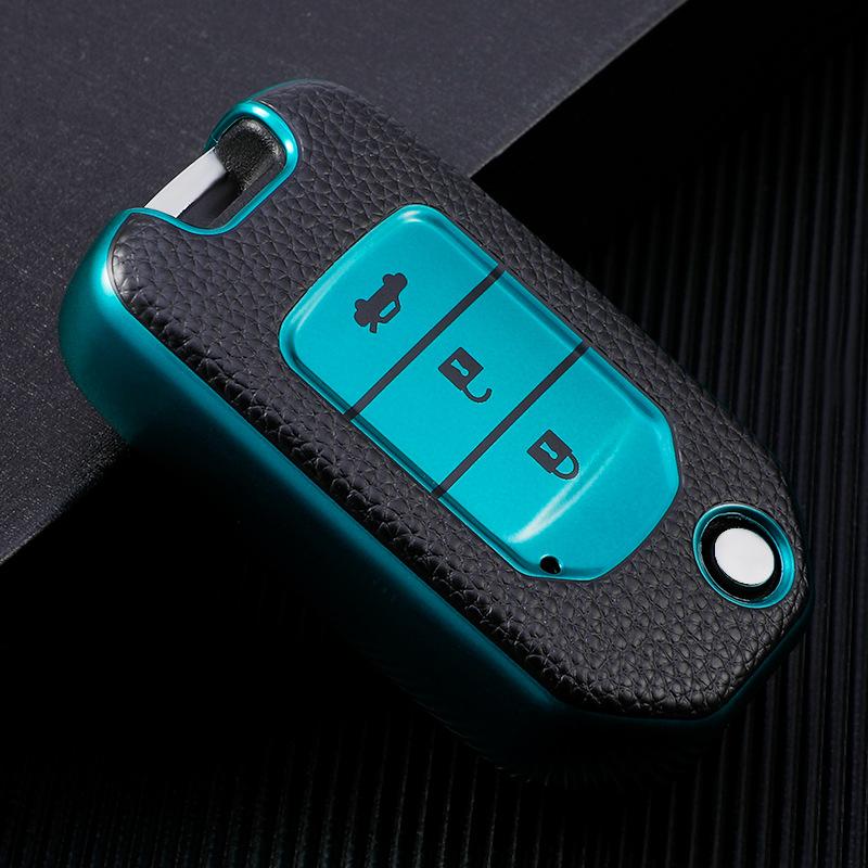 

Для Honda Accord Civic City CRV CR-V HR-V Odyssey Vezel Jade Crider автомобиль Floding откидная кнопка чехол для ключей сумка чехол-брелок в виде ракушки 3 Buttons зелёный