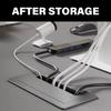 Aluminum Desk Cable Management Grommets with Brush Homes Office Cord Organizer Inserts Rectangle Cable Hole Covers
