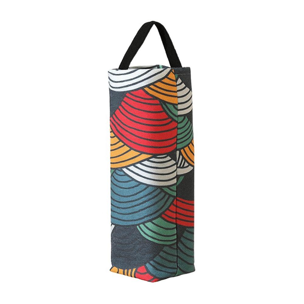 Printed Pattern Plastic Bag Holder Pull-out Storage Dispensers Garbage Bag Storage Breathable Cloth Wall-mounted