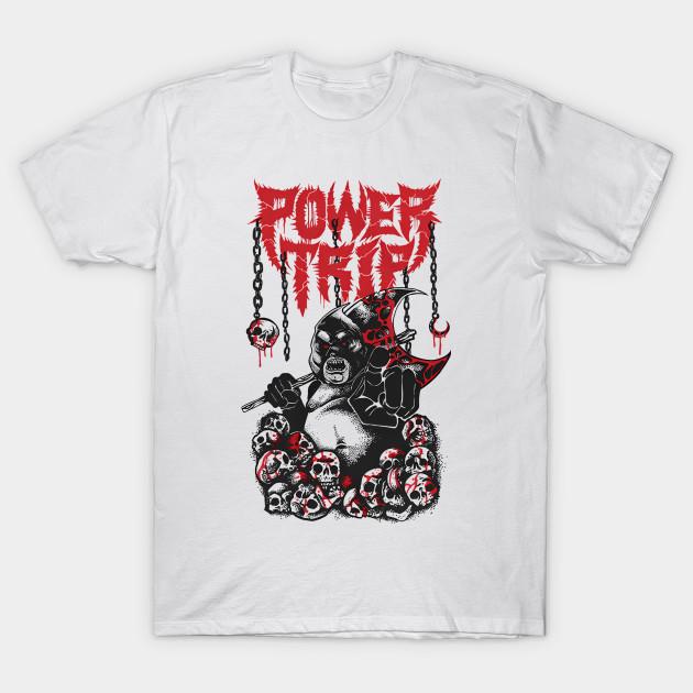 

Men Black Print T-shirt Power Trip – Skull Reaper No-Cut Transfer Paper Print Cotton Tshirt L білий