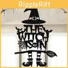 Halloween Witchthemed Door Decor With Paper Hanging For Ghost Festival And Party Setup