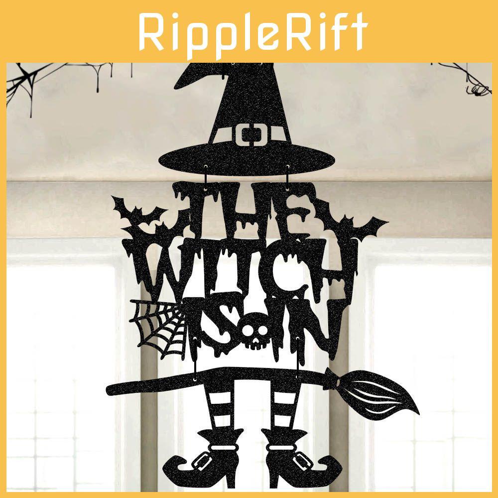 Halloween Witchthemed Door Decor With Paper Hanging For Ghost Festival And Party Setup