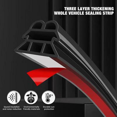 Car Door Weather Stripping Three Layers Rubber Door Seals Car Door Sealing Strip Door Weatherstrip Car Door Rubber Seal Strip