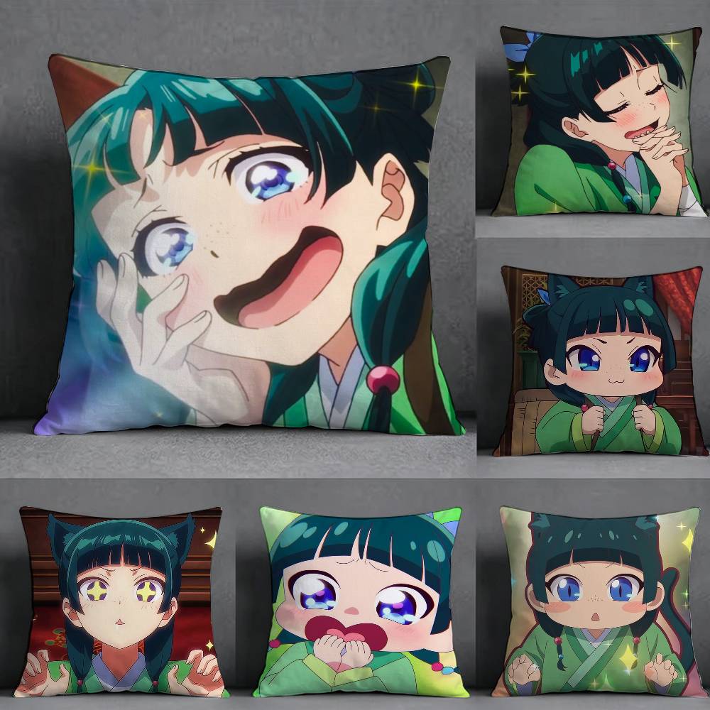 The Apothecary Diaries Maomao Square Double-Sided printed Pillow Case Bedroom Bedside Pillow Sofa Cushion Cover