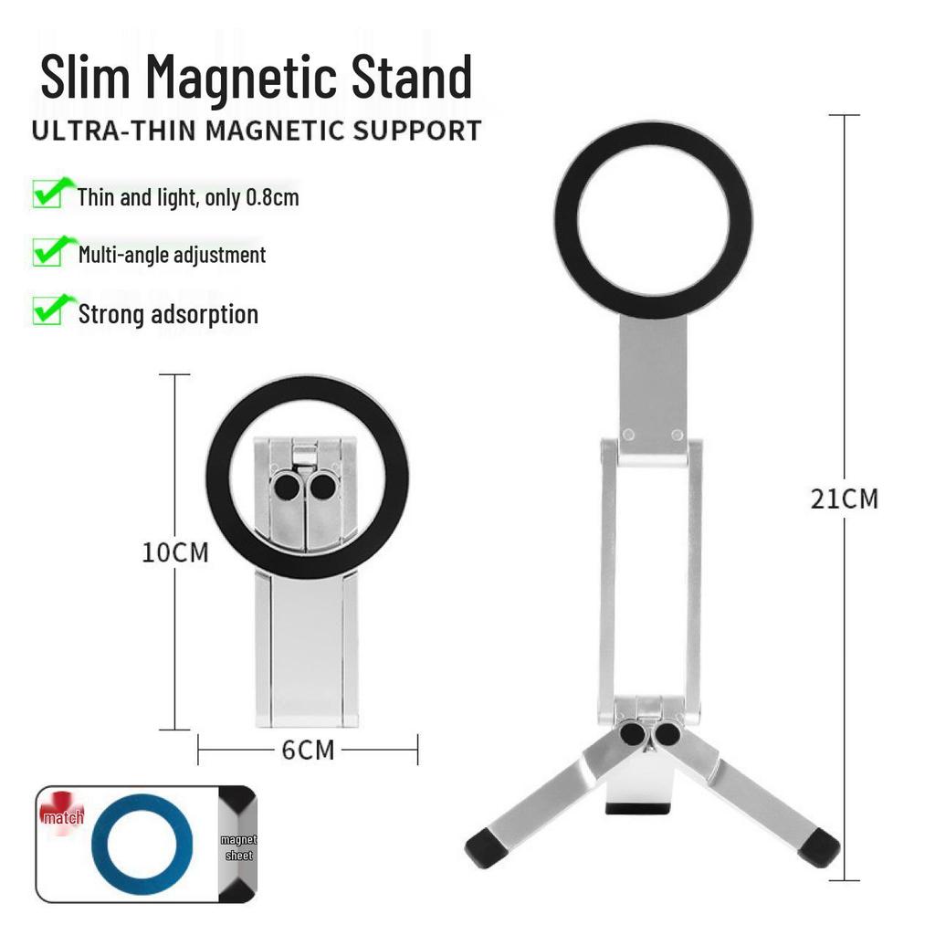 Pocket Magnetic Phone Holder & Foldable Tripod for Photography & Streaming
