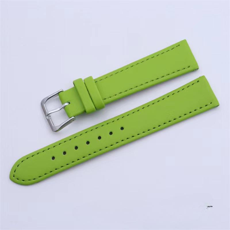 

10мм/12мм/14мм/16мм/18мм/20мм/22мм/24мм Чоловіки Жінки PU шкіра однотонний ремінець для годинника Ремінець для ремінця Ремінець для годинника 14mm зелений