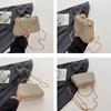 Elegant Shoulder Evening Bags for Women Simple Textured Ladies Chain Crossbody Bag Solid Color Female Party Handbags Clutch