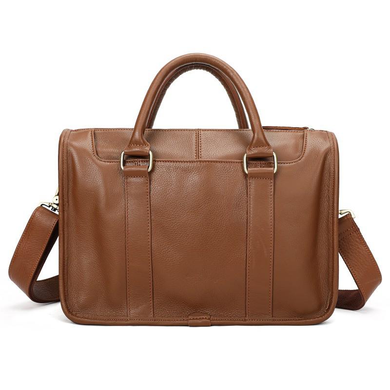 Genuine Leather Men's Business Travel Pillow Bag Classic Handbag Casual Versatile Shoulder Briefcase Cowhide
