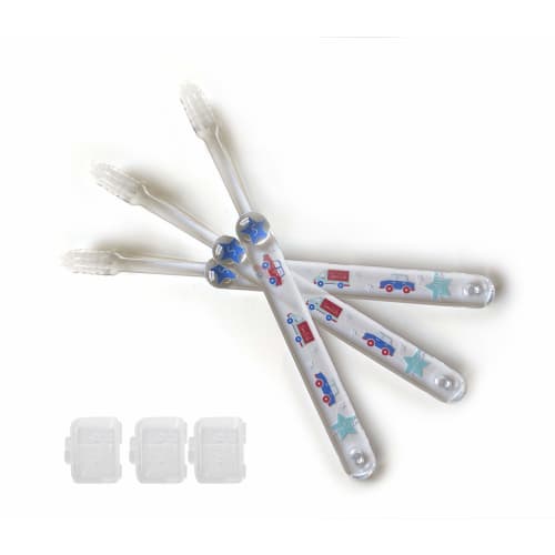 

Boys 3-Piece Children s Toothbrush Set (with Caps) Car Design