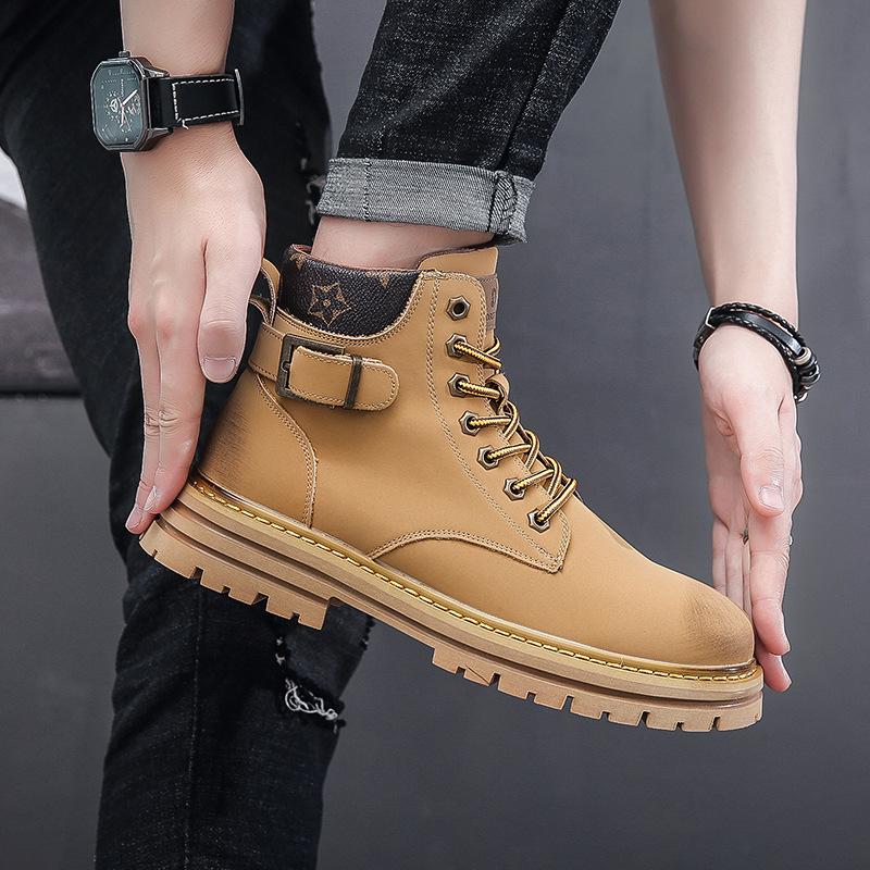 Белые ботинки Martin мужские из коровьей кожи модные модные туфли уличные ботинки для пустыни удар не гнилой средний помощь Вэньчжоу мужская обувь 38