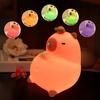 USB Rechargeable Cute Cartoon Capybara Silicone Night Light Timing Dimming Bedside Sleep Night Lamp for Room Decor Children Gift