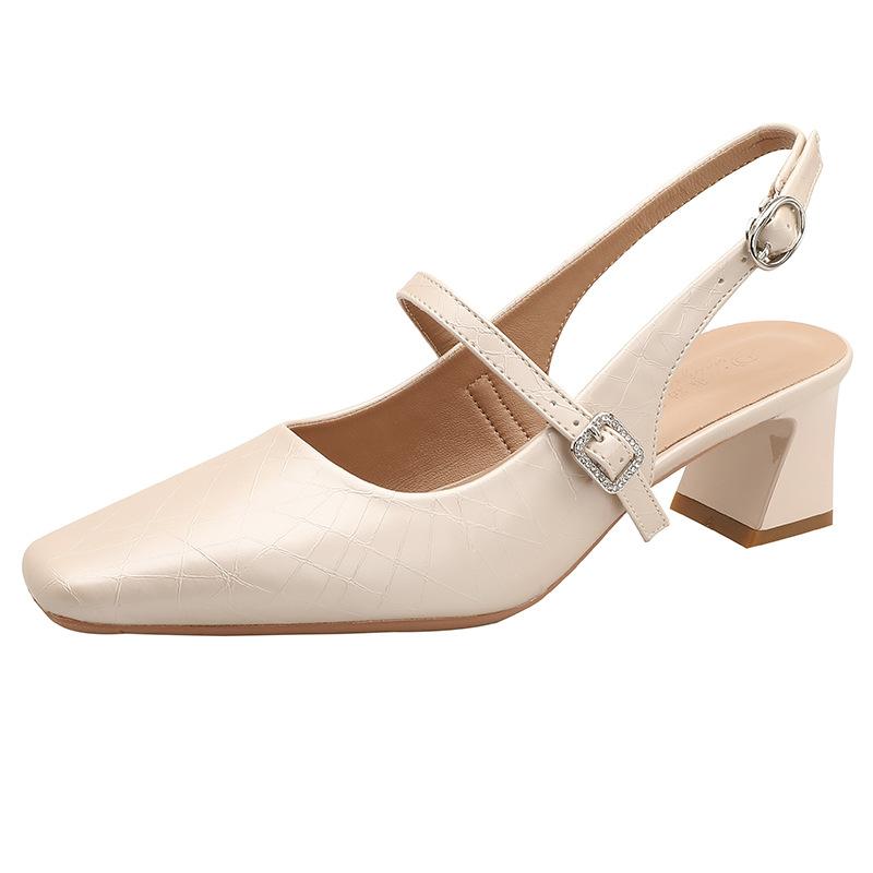 

Французские туфли Мэри Джейн на высоком каблуке, сумка, головные сандалии, женские туфли на толстом каблуке, летние серебристые туфли с ремешком на подъеме 40 абрикосовый