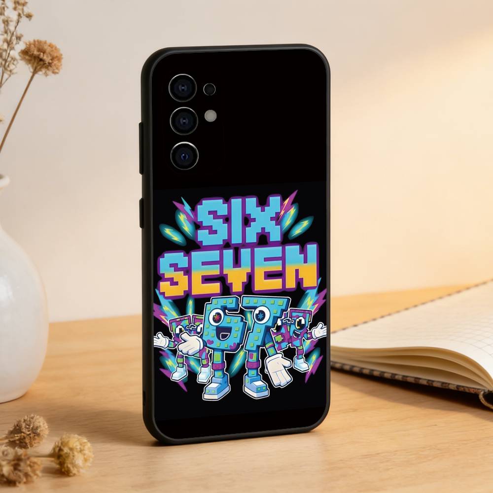 Six Seven 67 Phone Case Black Silicone Soft For Samsung S25,S24,S21,S22,S23,S30,Ultra,S20,Plus,Fe,Lite