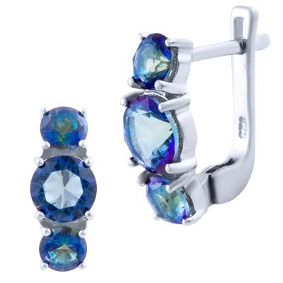 Silver Earrings with Mystic Topaz 5.95ct (1661185)