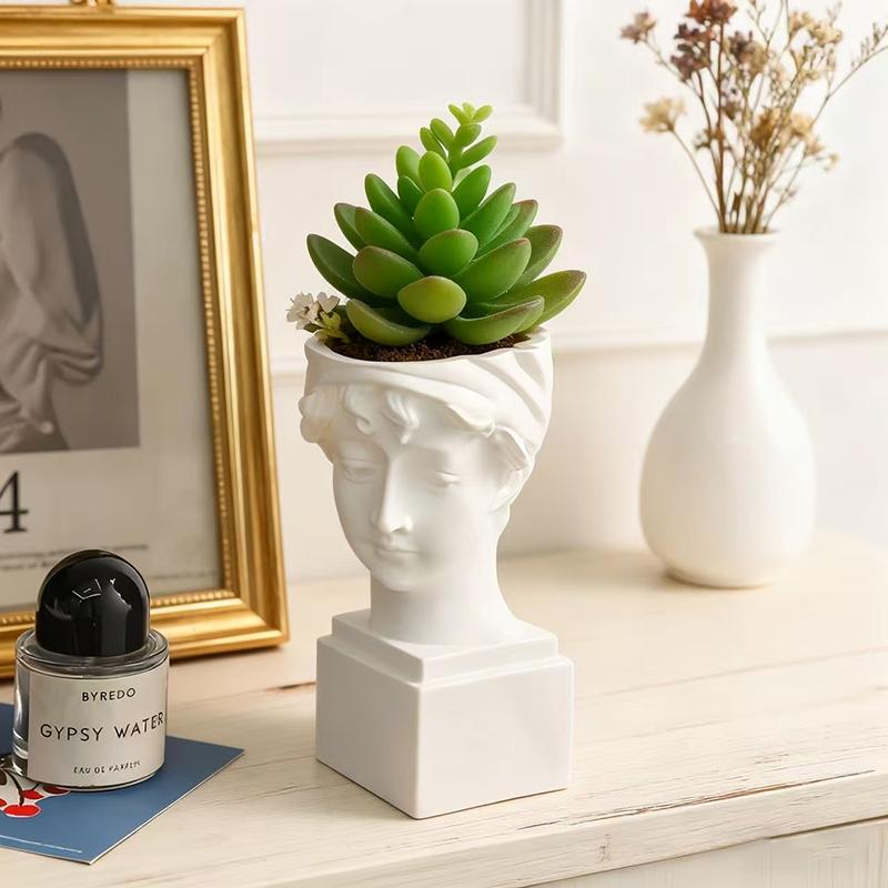 Elegant British Girl Flowerpot Green Potted Plants Container Home Courtyard Garden Sculpture Decoration Ornament Gift