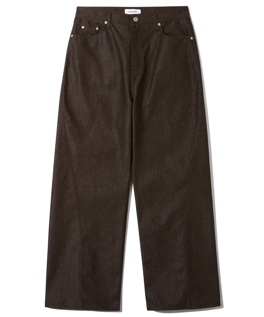 Base Moment Non-Faded Curved Denim Pants Brown