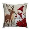 Christmas Pillow Cover 18x18 Inch Santa Reindeer Cushion Cover with Hidden Zipper Tree Snowman