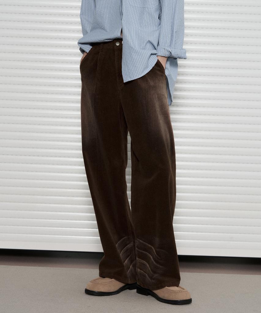 Ledeoli Washed Corduroy Pants [Black]
