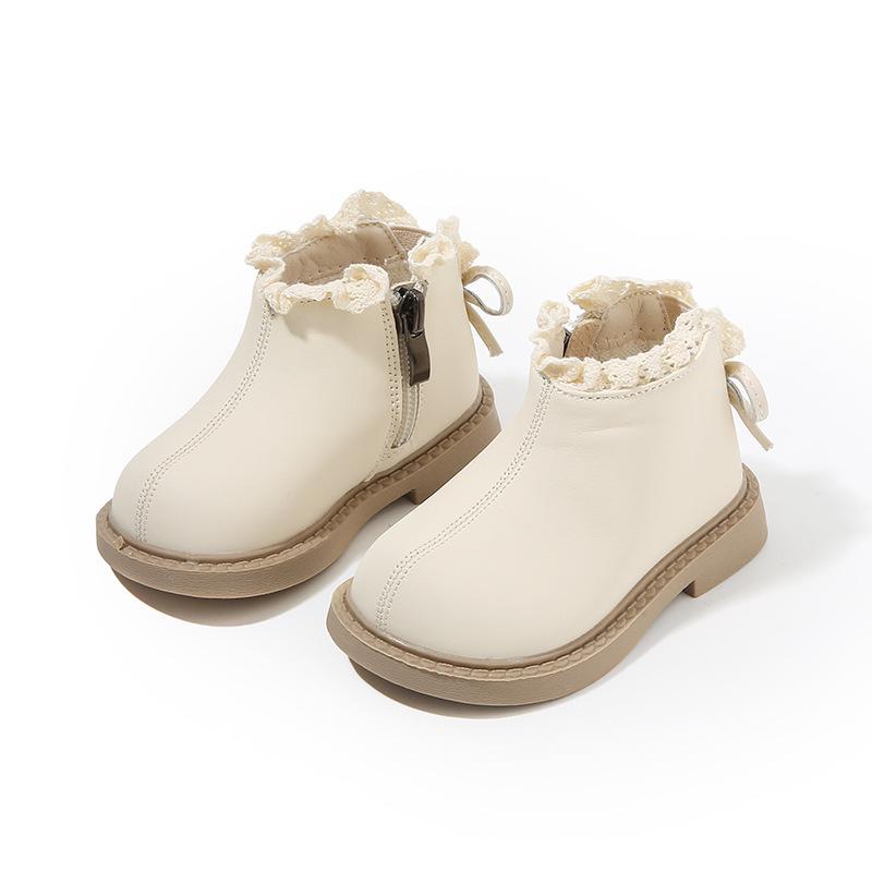 Autumn/Winter Infant & Girls' Leather and Cotton Boots, Korean Style