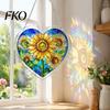DIY Stained Glass Craft Acrylic Puzzle Suncatcher, Colorful Window Hanging Pendant, Heart Shape Style Sun Catcher Decoration, Ideal for Home