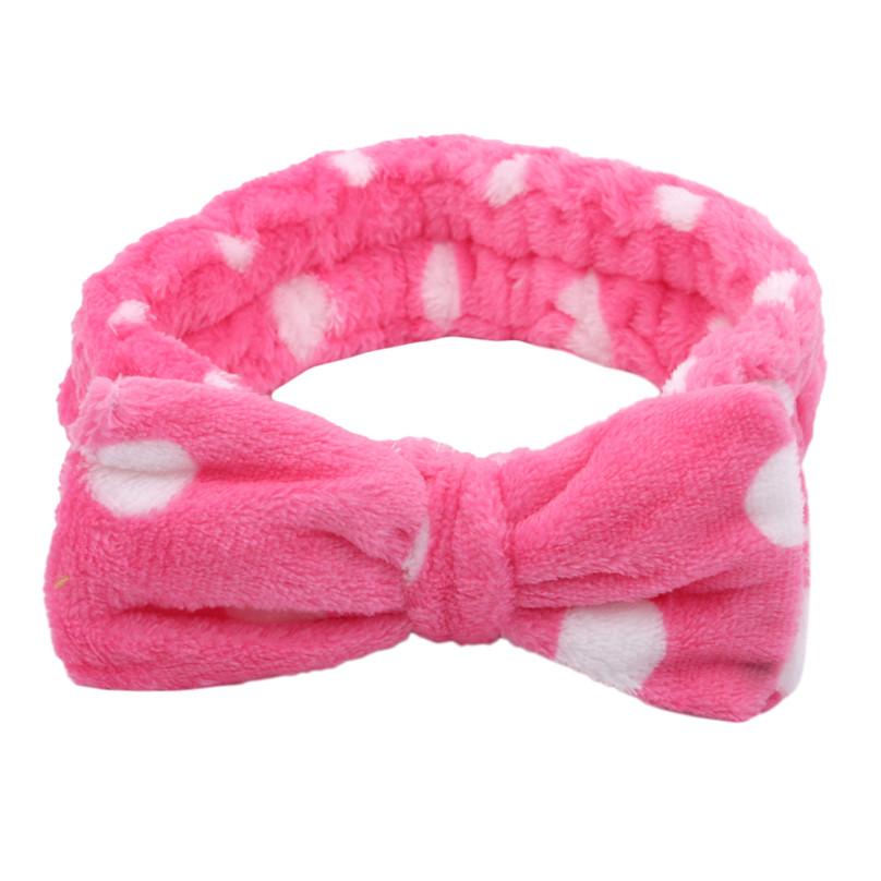 Fashion Girls Bowknot Hair Band Bath Face Headband Makeup Shower Elastic Band
