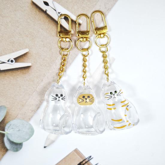 Cat Hair Storage Box Keychain Cat Memorial Pendant Transparent Pets Hair Capsule Portable Pet Souvenir Accessories Thoughtful Gift for Pet Lover