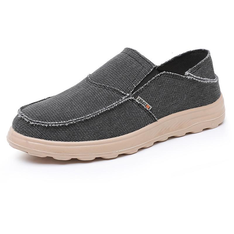 2025 Spring New Shoes Men's Casual Canvas Shoes One Pedal Breathable Lightweight Dual-purpose Lazy Shoes Foreign Trade Single Shoes