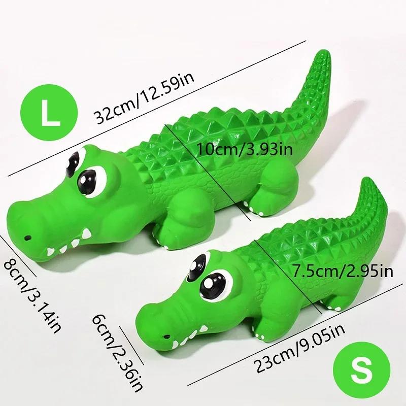 Latex Crocodile Dog Chew Toy Durable Bite Resistant Teeth Cleaning Interactive Play Safe for Small Medium Pets Squeaky Rubber To