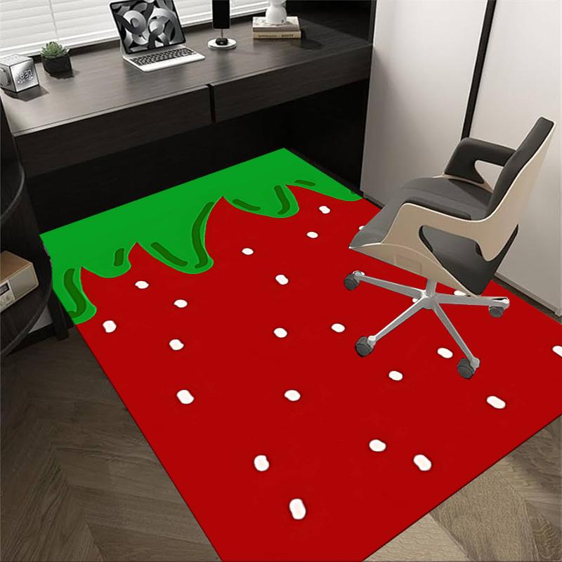 

1PC strawberry green Non-Slip Floor Carpet Compatible for Office&Living Room&Bedroom&Dining room - Flat-Weave Machine-W254 60cm by 90cm