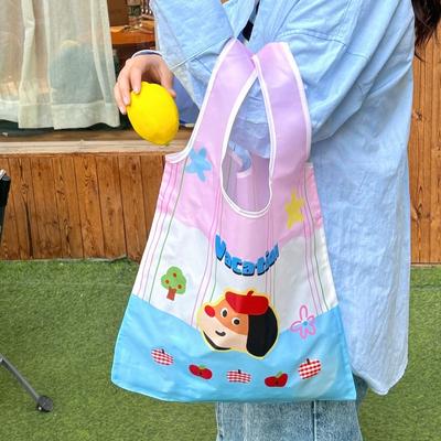 Large Capacity Shopping Bag Reusable Cartoon Supermarket Eco-Friendly Bag Portable Foldable Storage Tote Bags