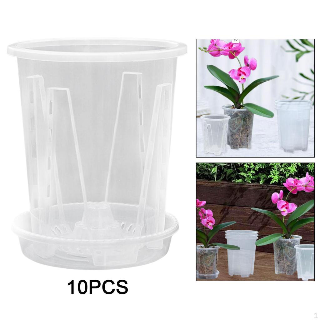 10 Pots with Drainage And Saucer for